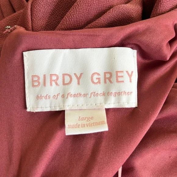 Birdy Grey Dress Women's Large "Alex" Dress in Crepe Rosewood Bridesmaid Formal - Picture 3 of 13